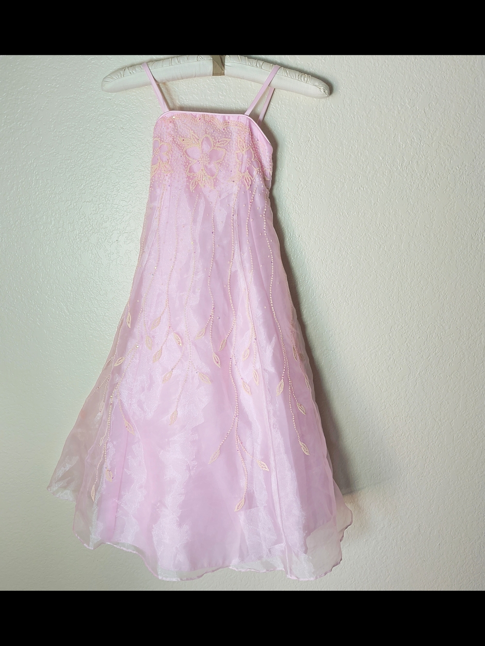 Pink Spaghetti-Strap Tulle Party Dress
